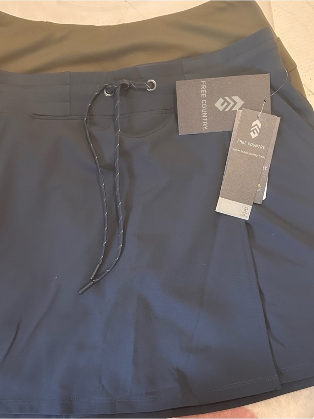 Free Country Navy & Green Drawstring Athletic Skorts